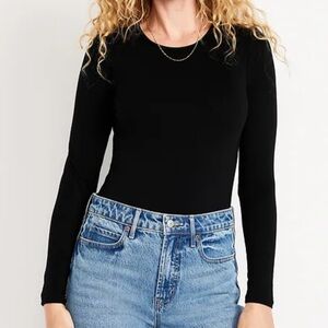 Old Navy Black Long Sleeve Bodysuit